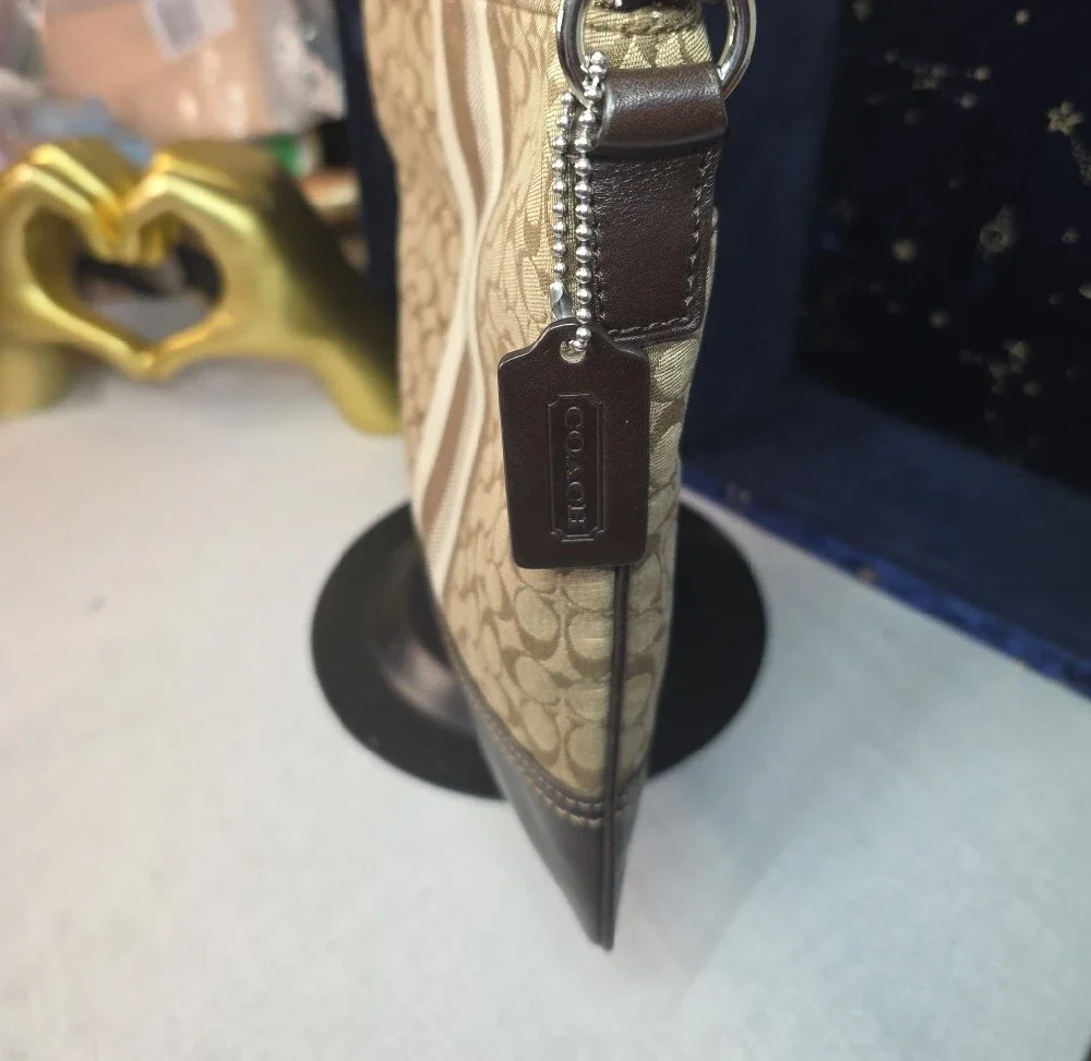 Coach Signature Stripe Mini C Crossbody Bag
